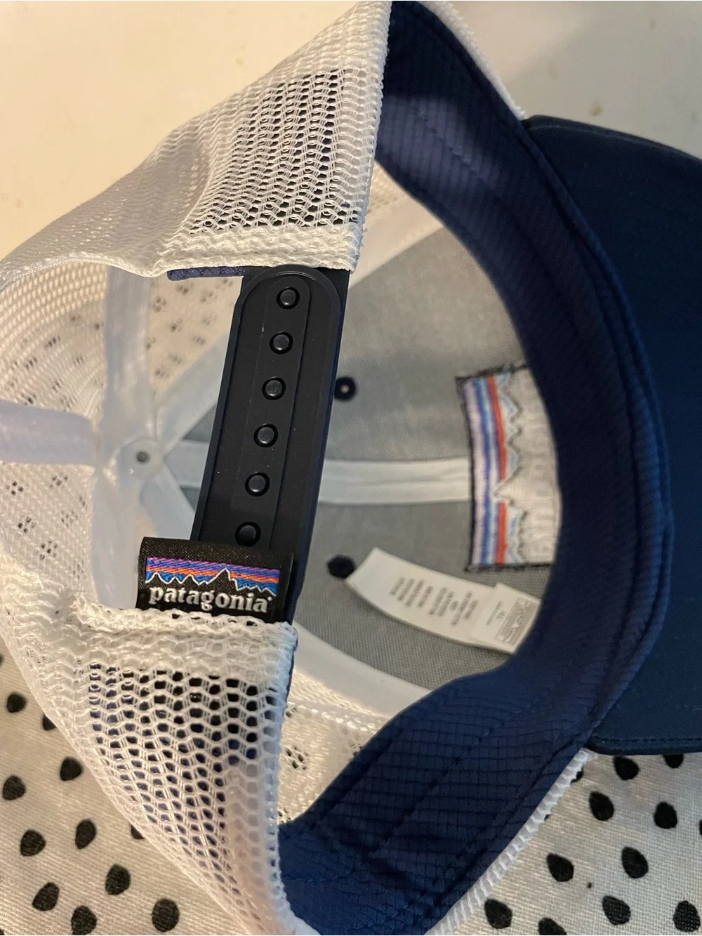 Patagonia Navy Hat with Multicolor Mountain Patch